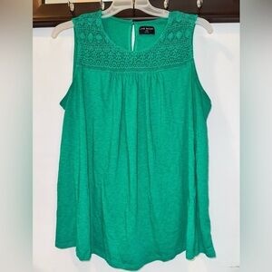 Lane Bryant Swing Crew-Neck Lace Yoke Tank Size 18/20